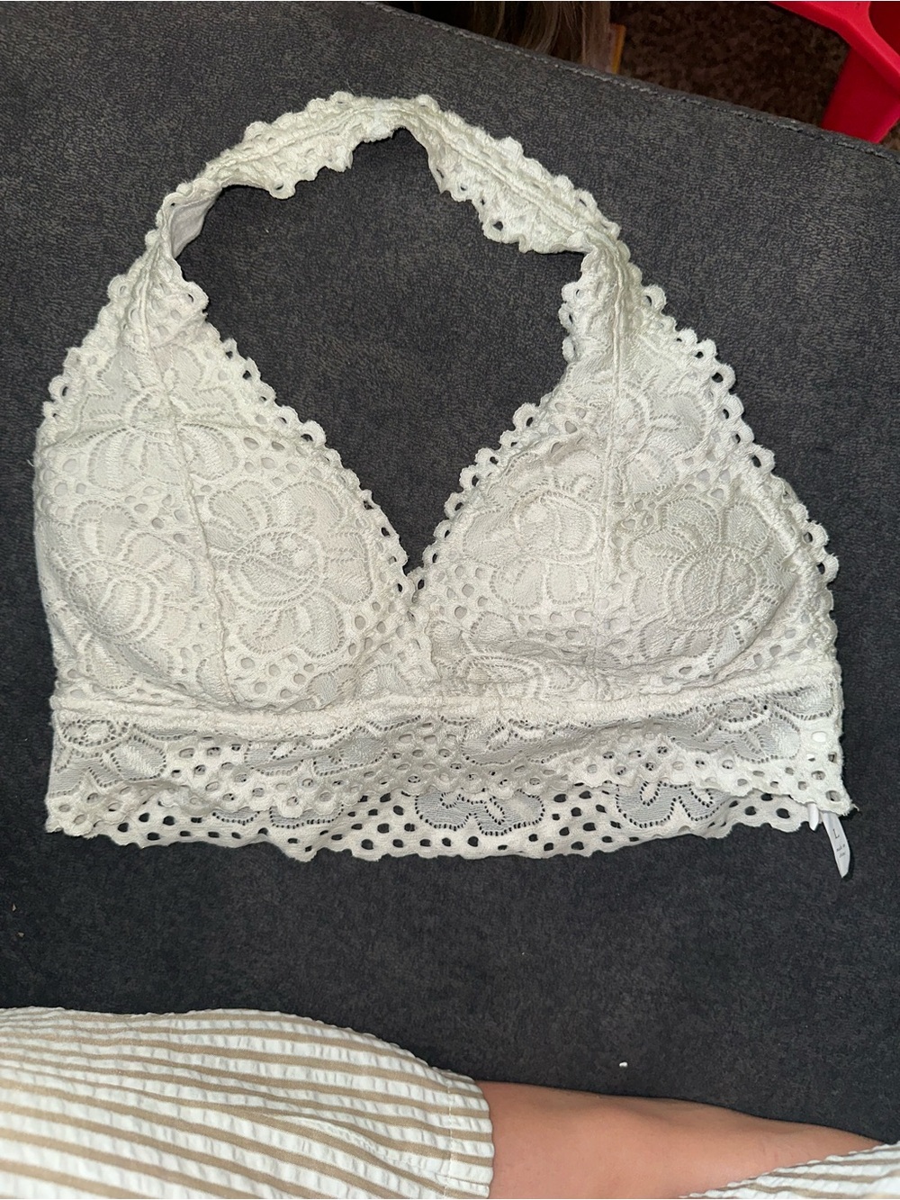 Aeropostale White Lace Halter Bralette